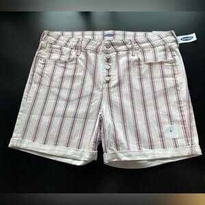 NWT Old Navy Women's Striped Shorts - White Red and Blue SIZE 16